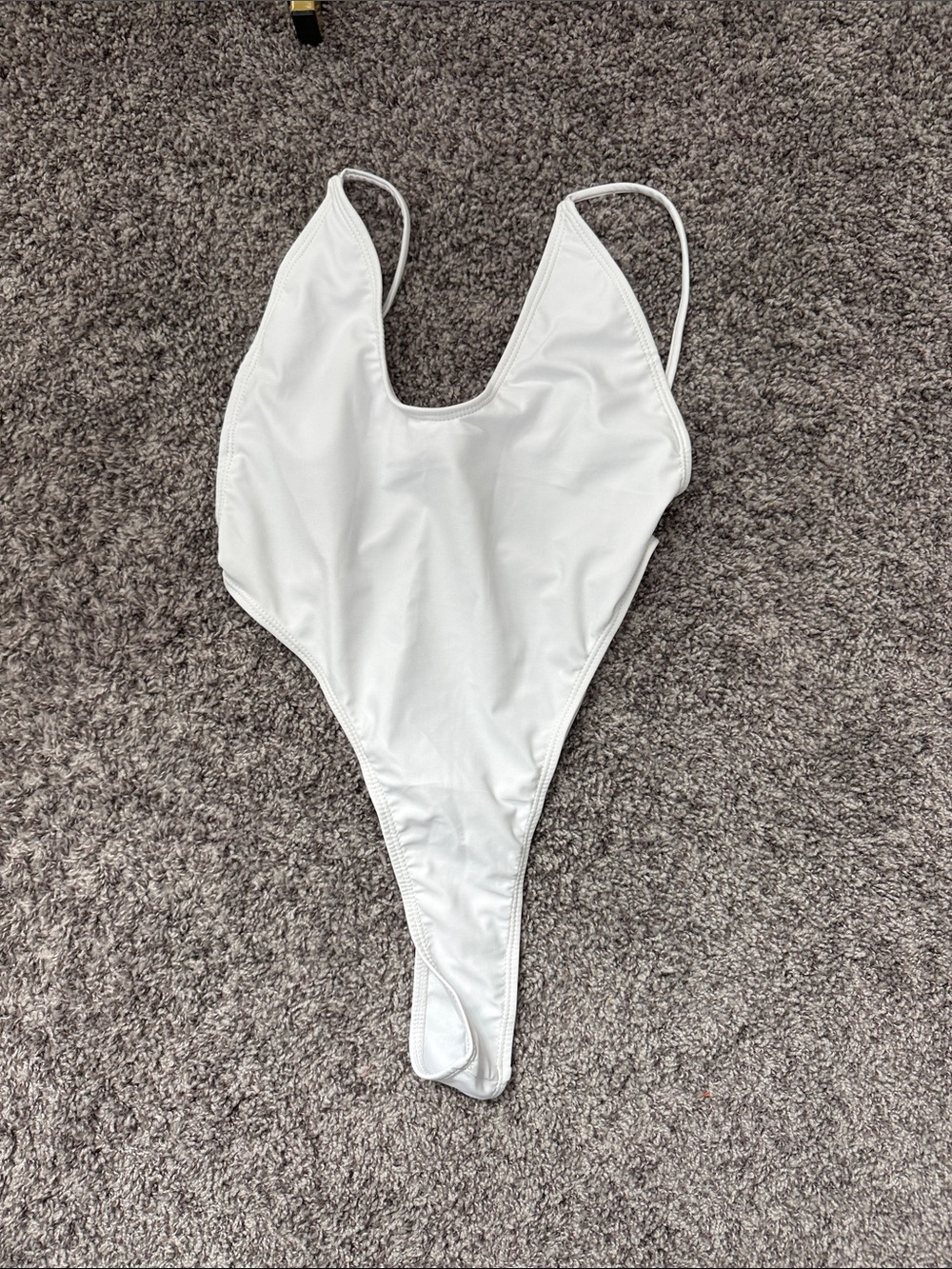 Girls' White One-Piece Bodysuit with Slim Straps